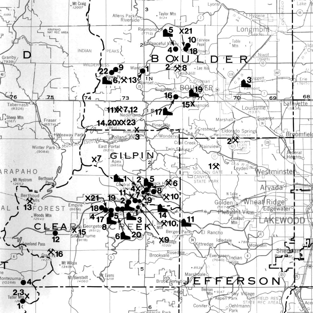 MS-24 Metal Mining Activity Map of Colorado and Directory