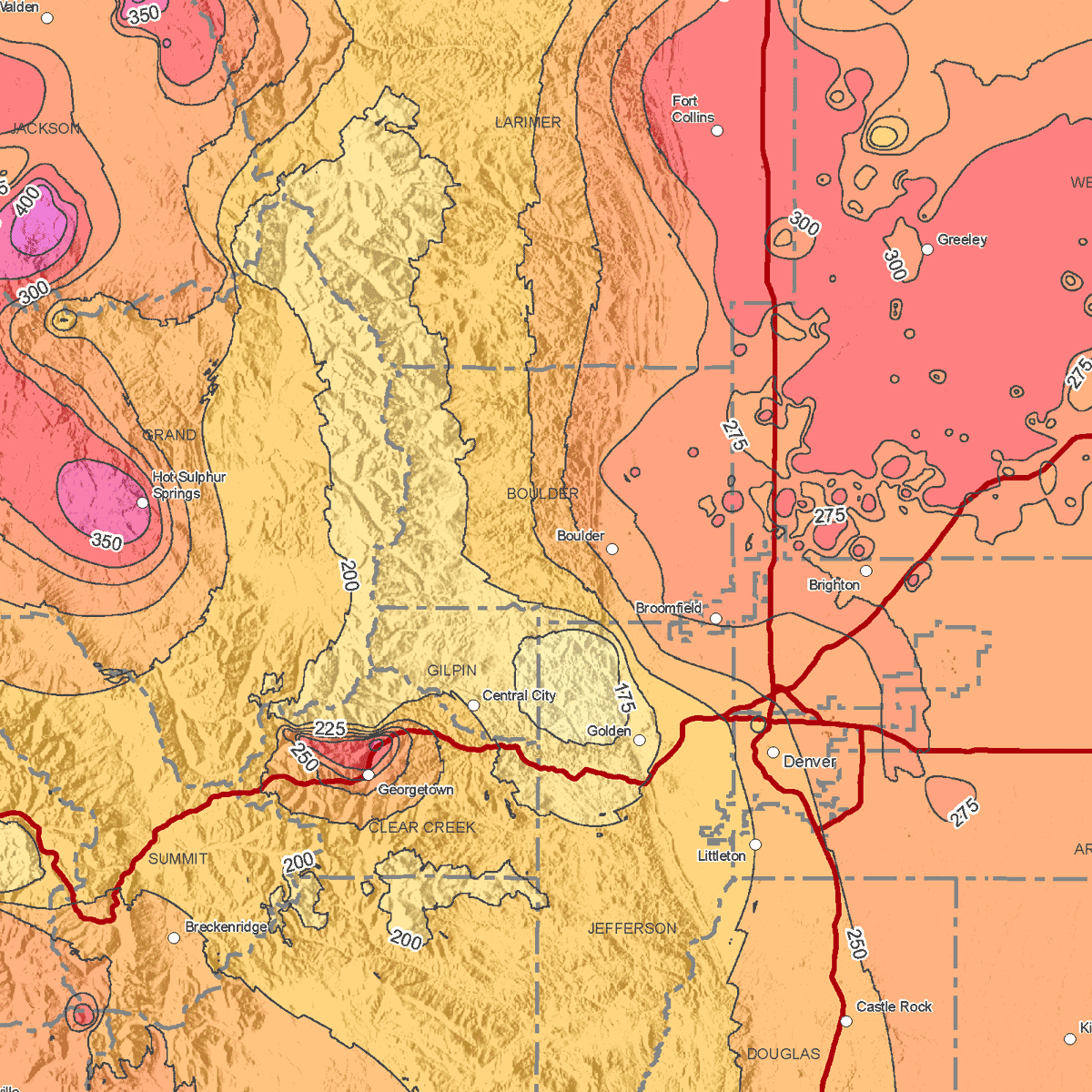 MS-51 Interpretive Geothermal Gradient Map of Colorado (detail)|Onsite rig drilling for a geothermal heating/cooling or 
