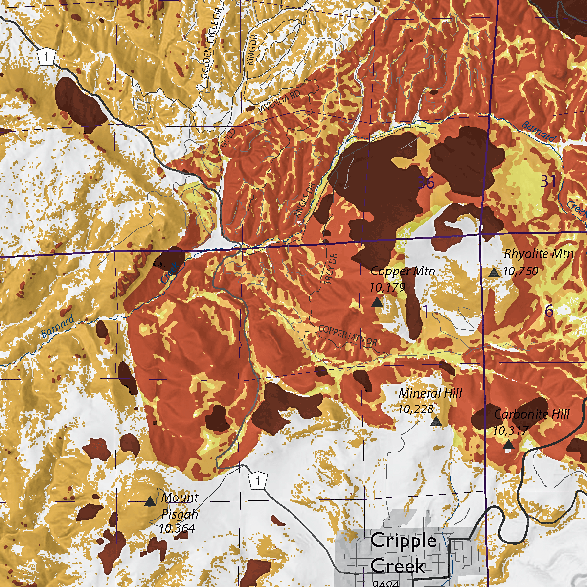 OF-19-10 Landslide Inventory and Susceptibility Map of Teller County